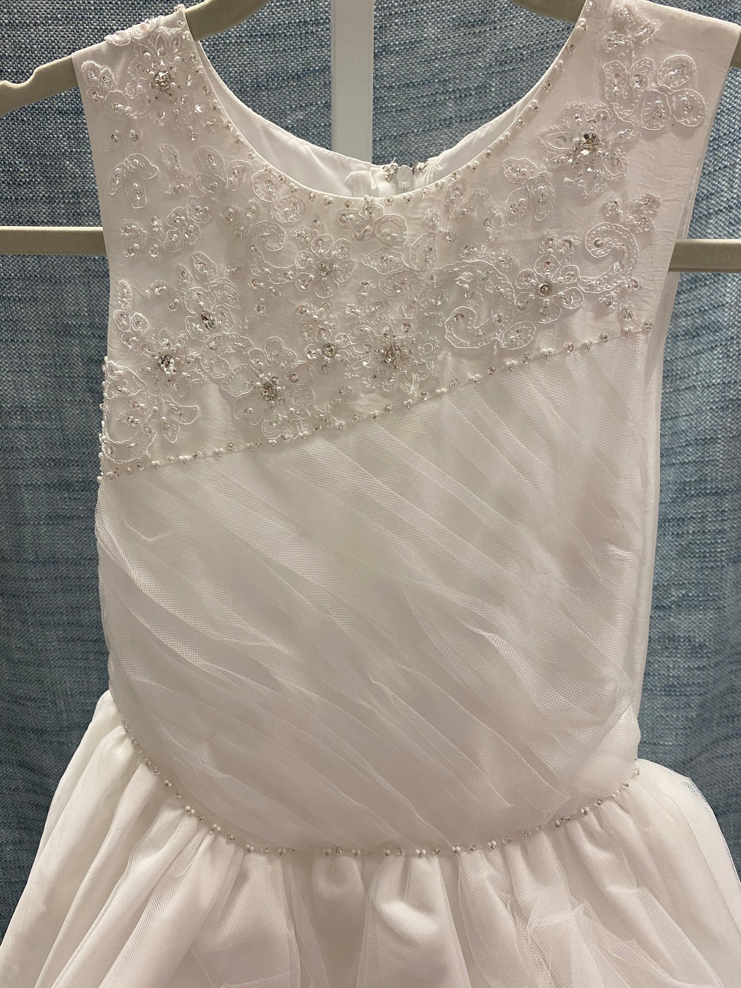 White dress with sequin design #475T