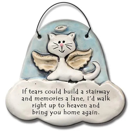 Cat in heaven memorial plaque