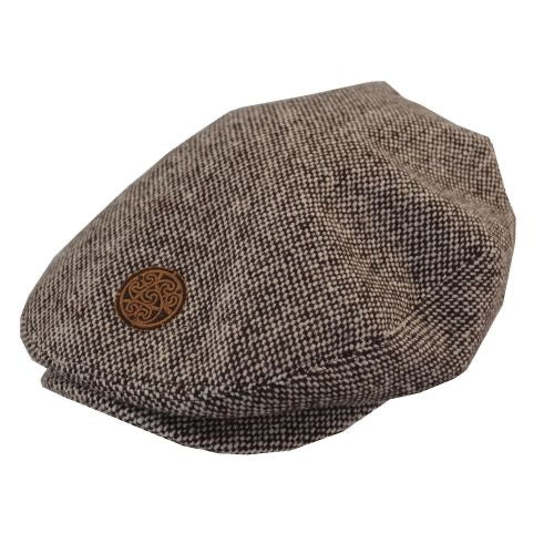 Brown tweed flat cap pf9015