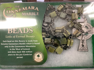 Rosary Connemara marble square beads C100