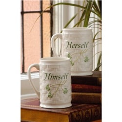 Himself herself Belleek mug gift set 3192