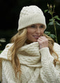 Trellis pattern Merino Hat (one size) natural