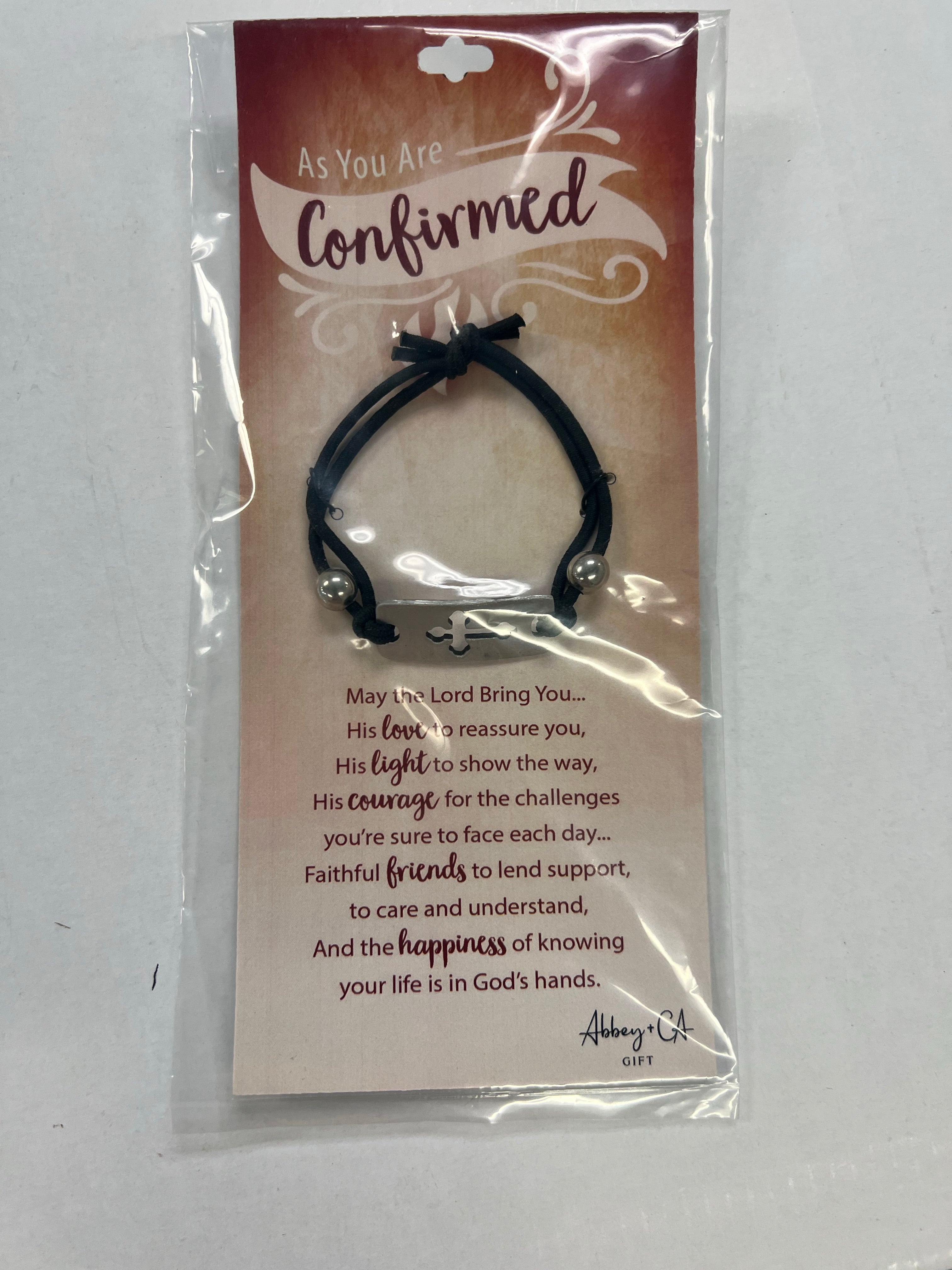 Black confirmation stretch bracelet