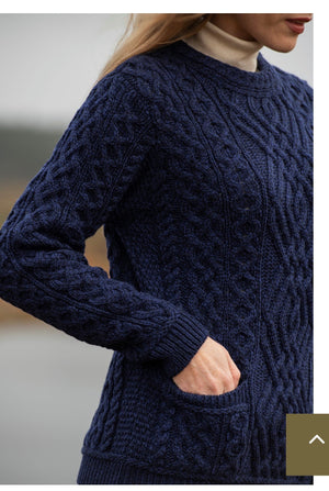 CONG CABLE CREW NECK SWEATER C4443 Midnight Blue