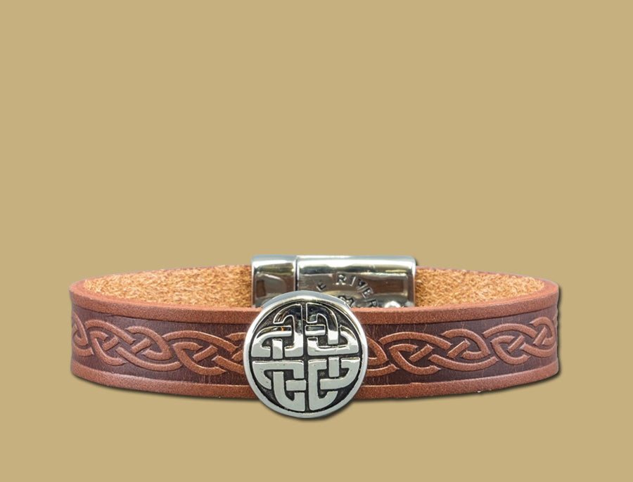 Celtic knot brown leather bracelet by Lee River