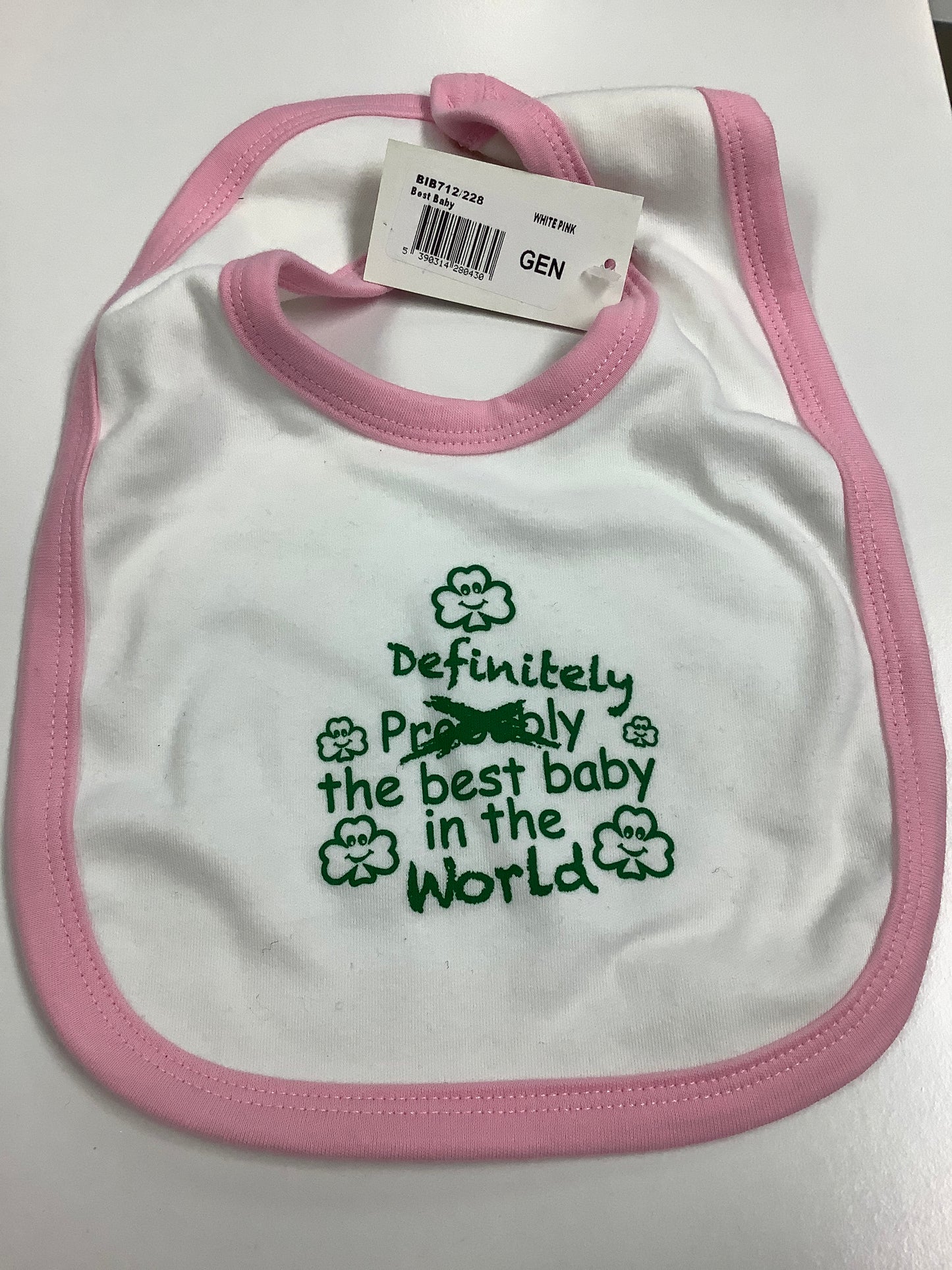 Best baby in the world pink bib