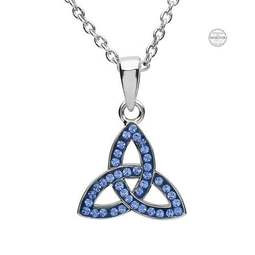 Platinum Plated Sapphire Trinity Knot PP159