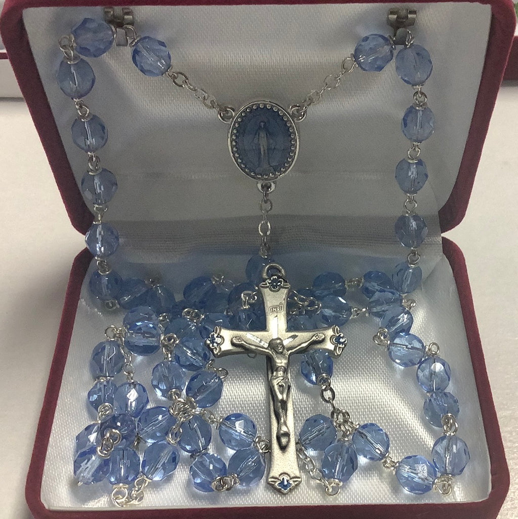 Blue glass rosary 864DF
