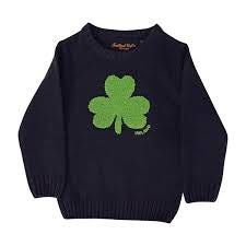 Navy knit shamrock jumper T7467