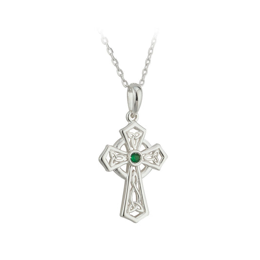 SILVER TRINITY KNOT CROSS PENDANT S44874