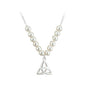 RHODIUM PLATED PEARL TRINITY KNOT COMMUNION NECKLET Code: S45073