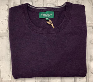 Men’s purple rounded lambs wool sweater