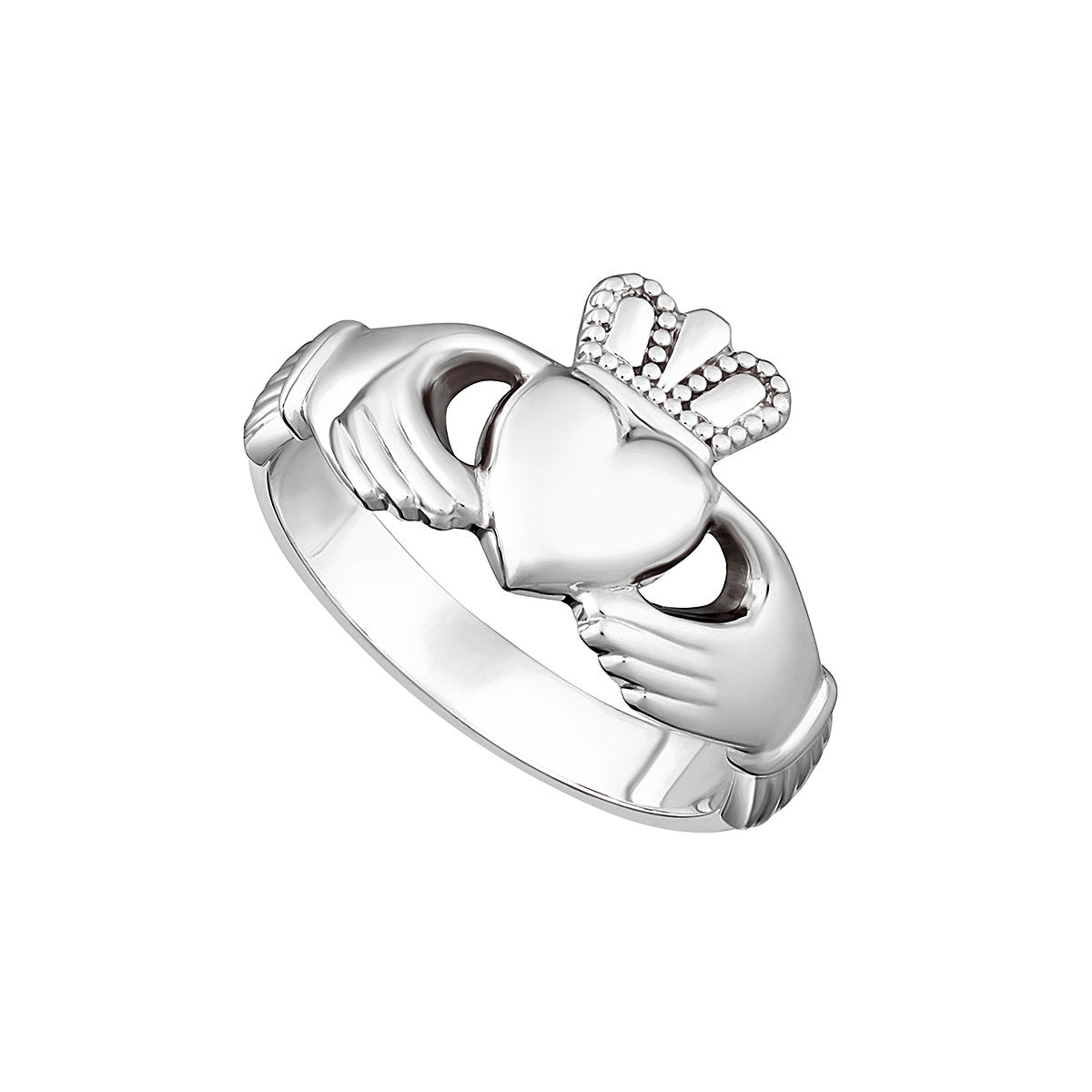 SILVER LADIES CLADDAGH RING S2543