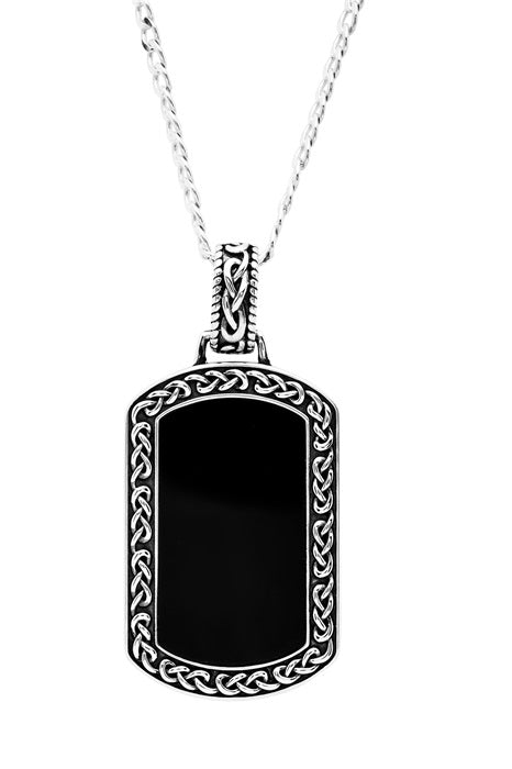 Sterling Silver Gents Onyx Pendant Sky Collection SP2305