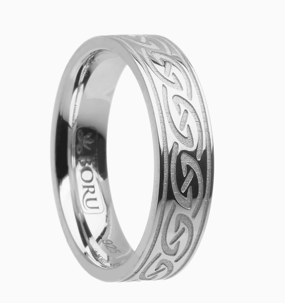 Celtic Waves Wedding Ring – Narrow