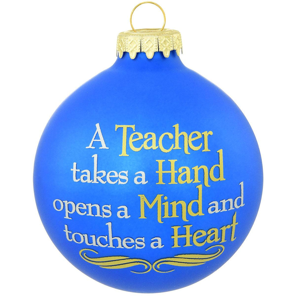 A Teacher Takes A Hand Glass Ornament