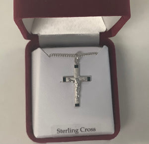 Sterling crucifix 18” chain L8068