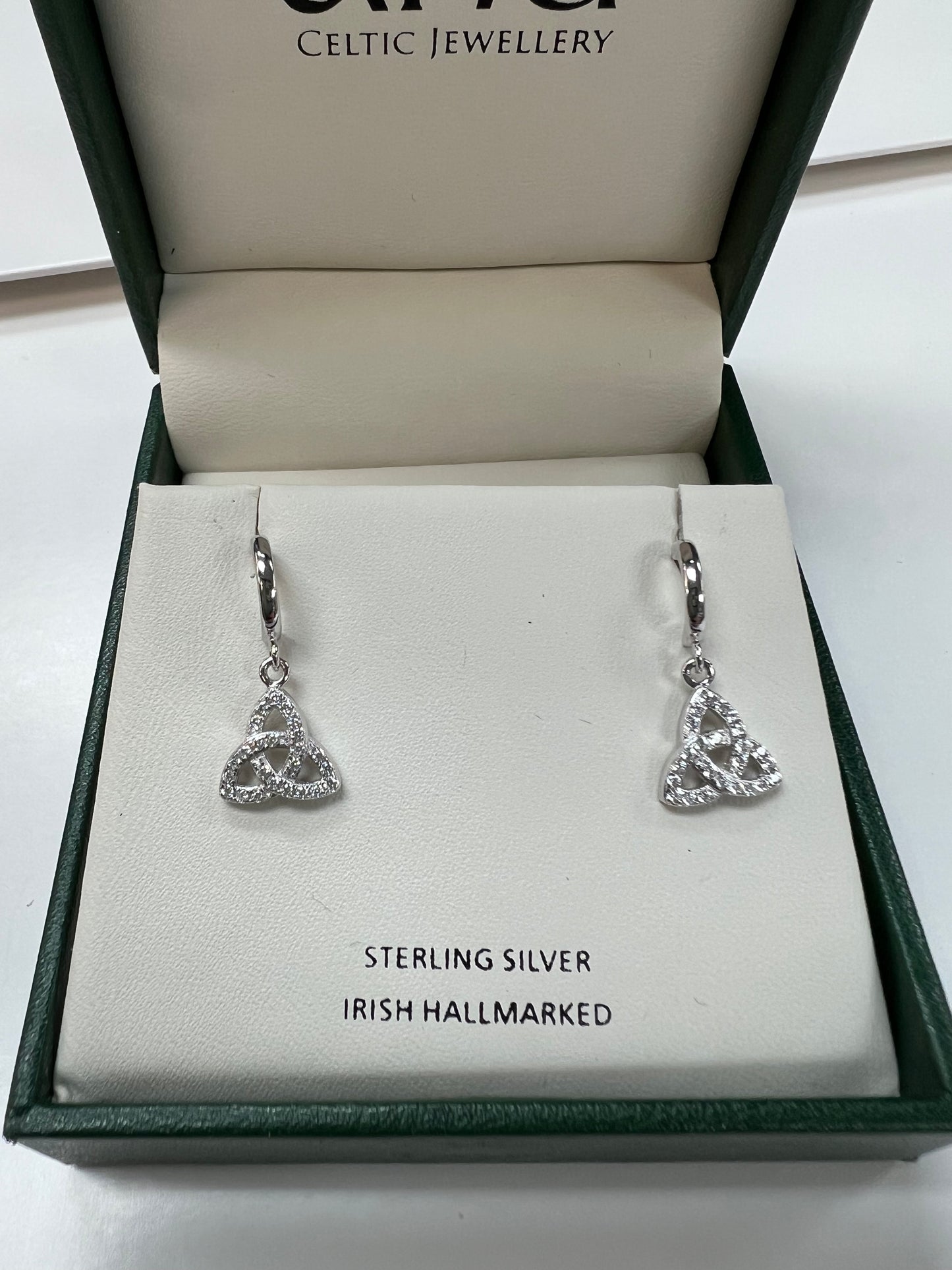 Sterling Silver CZ Trinity earrings A2124