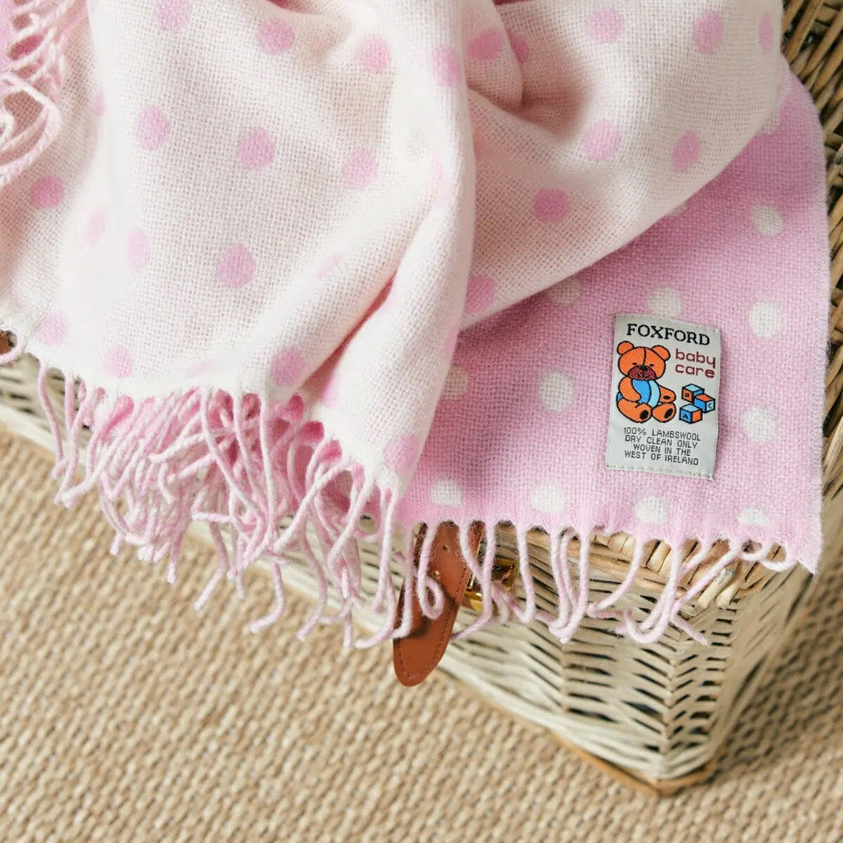 Foxford Baby Pink Spot Throw