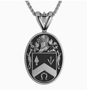 Large Oval Shield Pendant with Coat of Arms