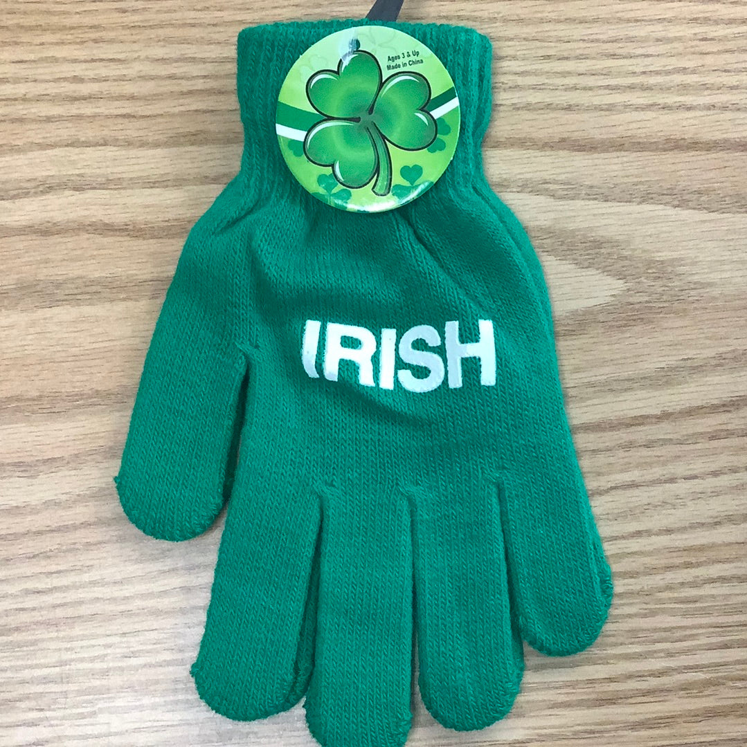 Green knit IRISH gloves