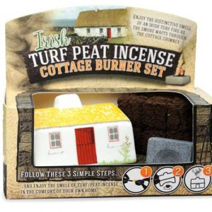 Irish turf peat incense cottage burner set