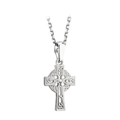 SILVER TINY FILAGREE CELTIC CROSS PENDANT s44860c