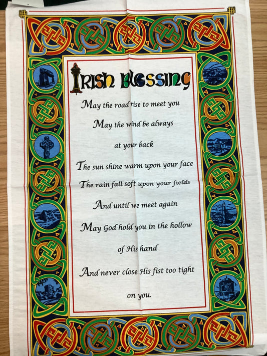 Irish blessing cotton tea towel