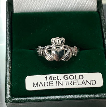 14K White Gold Claddagh #284w