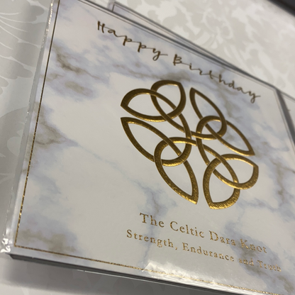 The celtic Dara knot happy birthday card