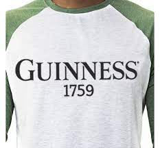 Guinness Heathered Grey Baseball Long Sleeve Tee G6063