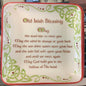 Old Irish blessing square trinket dish 12cm