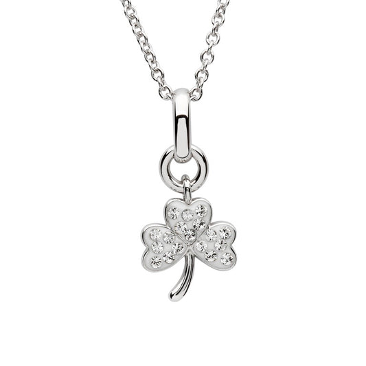 Silver Crystal Set Shamrock Pendant #Item Code: SW155