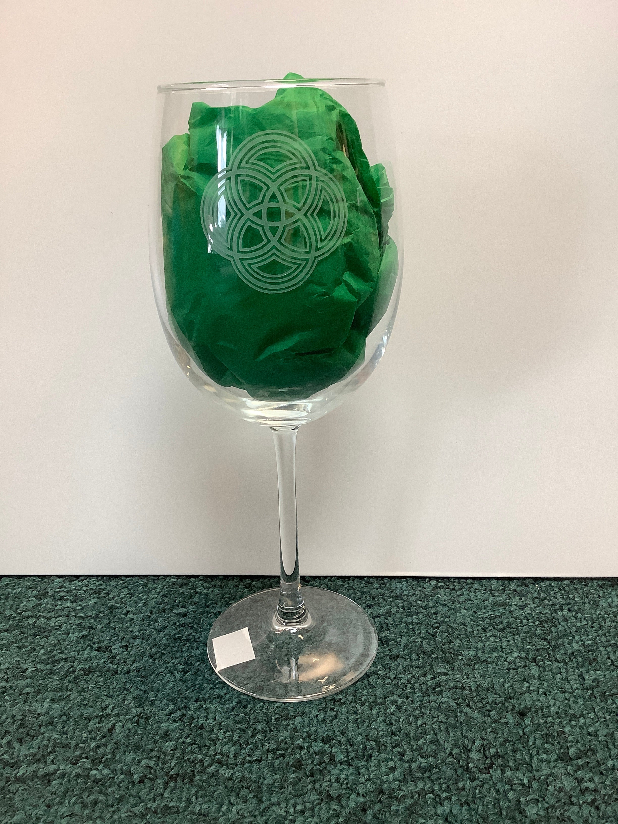 Celtic knot wine glass