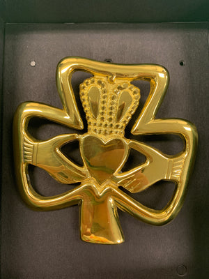 Shamrock/Claddagh large brass door knocker