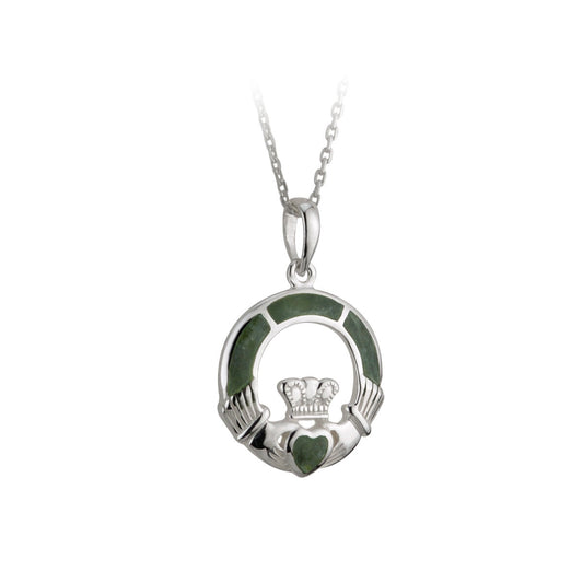 CONNEMARA MARBLE CLADDAGH PENDANT S44700