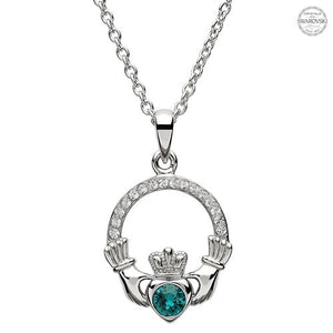 Platinum Plated May Claddagh Pendant
