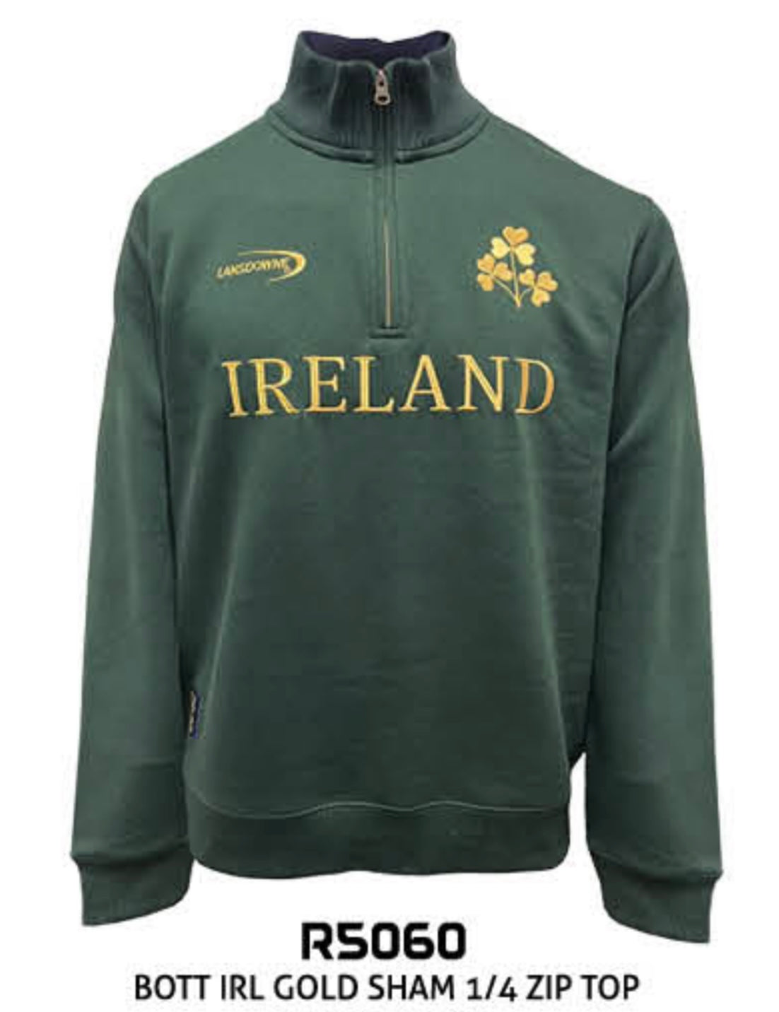 Ireland Gold Shamrock 1/4 zip Sweater R5060