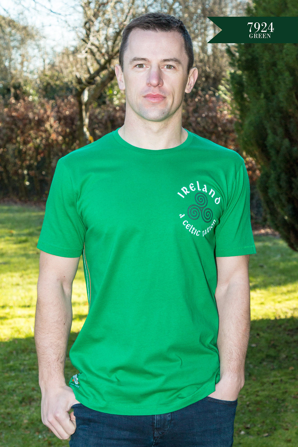 Green Ireland Celtic spiral t-shirt 7924