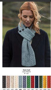 Buttoned loop scarf A196 mer. Mist