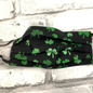 Black with green shamrocks mask