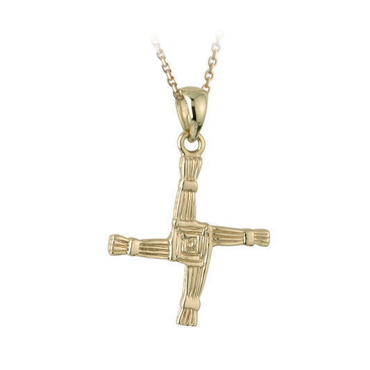 10K GOLD ST BRIGIDS CROSS NECKLACE S4279