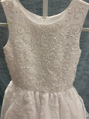Size 10 White Dress with sequin detail #472 T