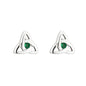 S/S GREEN CRYSTAL TRINITY KNOT STUD EARRINGS Code: S33846