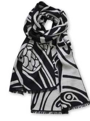 Black/grey reversible scarf bk3026