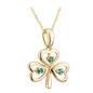 14K GOLD EMERALD SHAMROCK PENDANT S45621