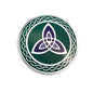 RHODIUM ENAMEL ROUND TRINITY KNOT BROOCH Code: S10007G