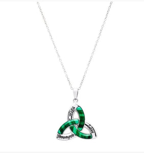 Trinity Knot Malachite Pendant in Sterling Silver SP2282