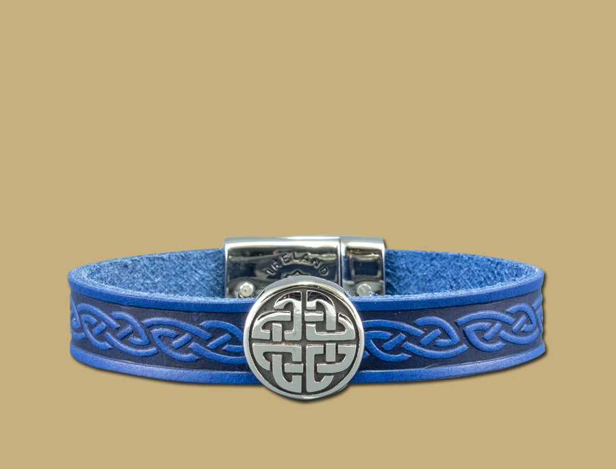Blue Celtic knot leather bracelet by Lee River