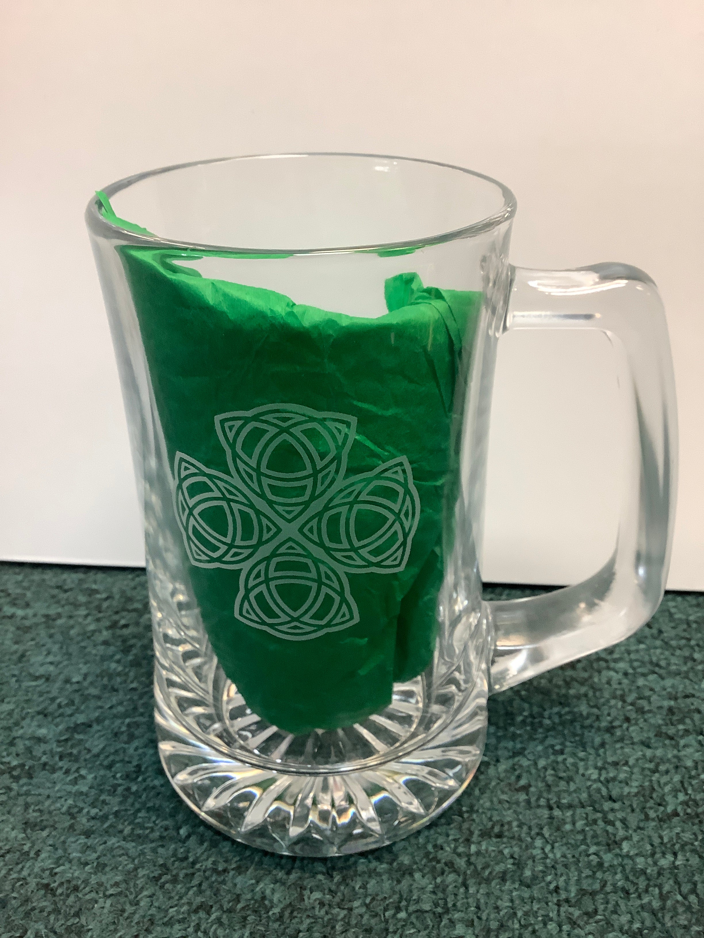 Heavy Celtic knot beer stein